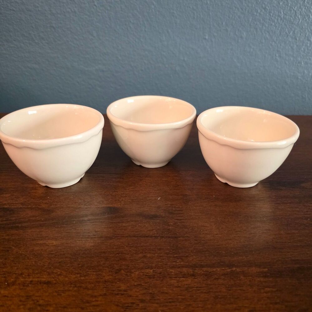 RARE Homer Laughlin China White Restaurant Ware Set of 3 Berry Soup Small Bowl